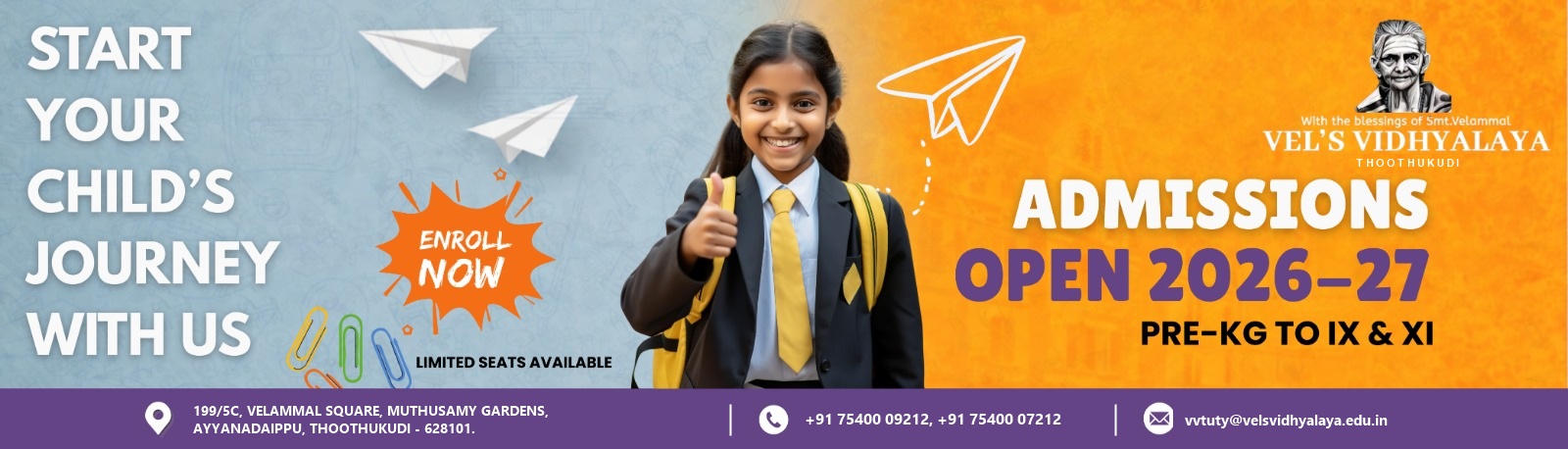Vel's Vidhyalaya Thoothukudi Admission